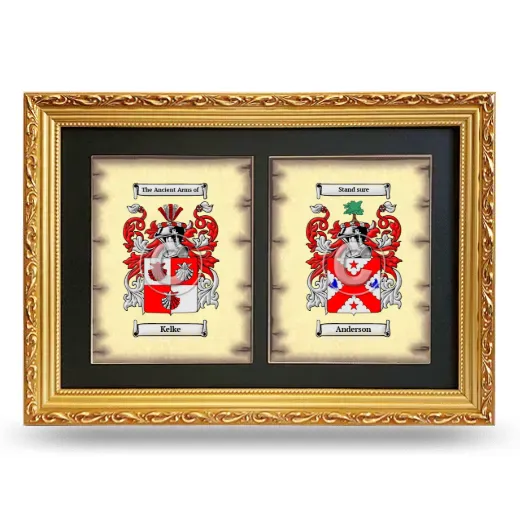 Double Coat of Arms Framed - Gold
