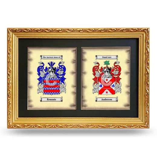 Double Coat of Arms Framed - Gold