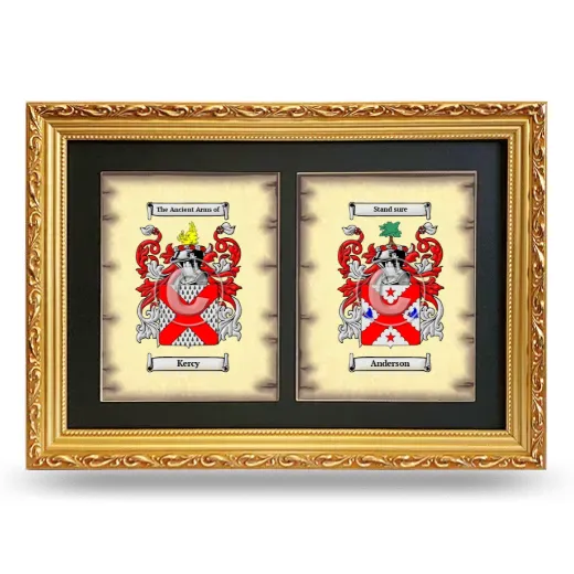 Double Coat of Arms Framed - Gold