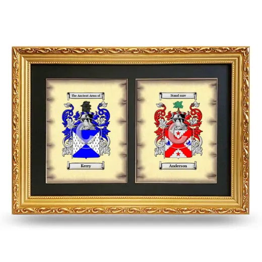 Double Coat of Arms Framed - Gold