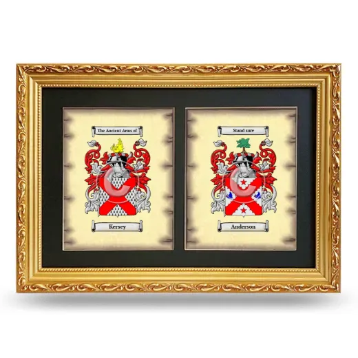 Double Coat of Arms Framed - Gold