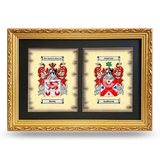 Double Coat of Arms Framed - Gold