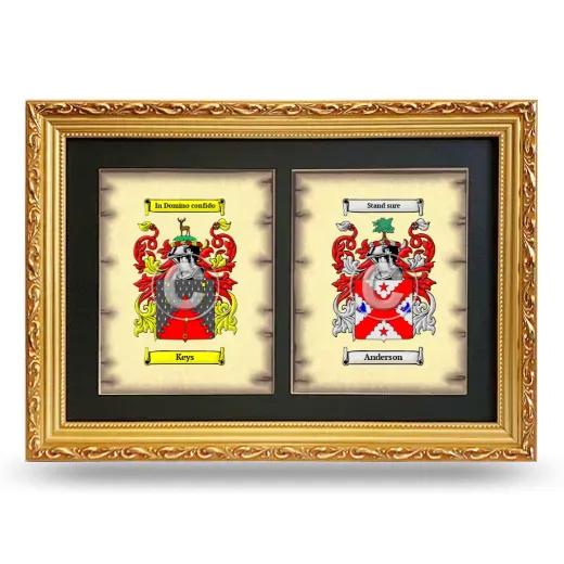Double Coat of Arms Framed - Gold