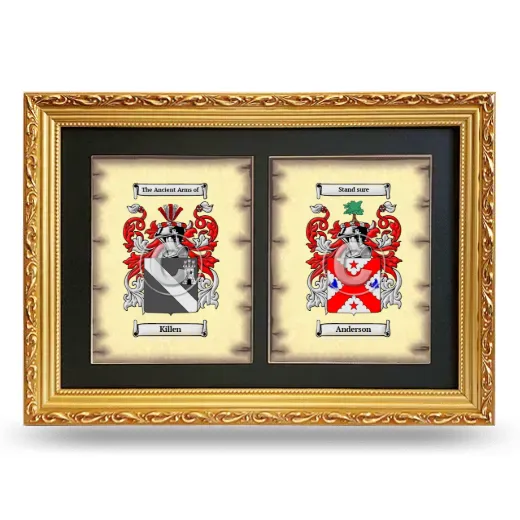 Double Coat of Arms Framed - Gold