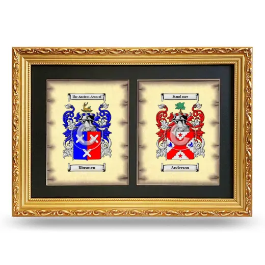 Double Coat of Arms Framed - Gold