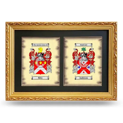 Double Coat of Arms Framed - Gold