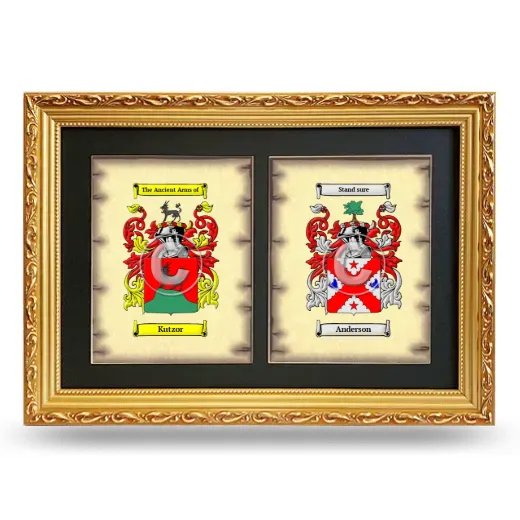 Double Coat of Arms Framed - Gold
