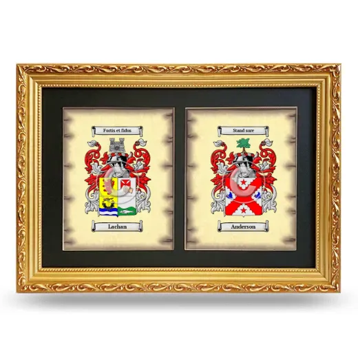 Double Coat of Arms Framed - Gold