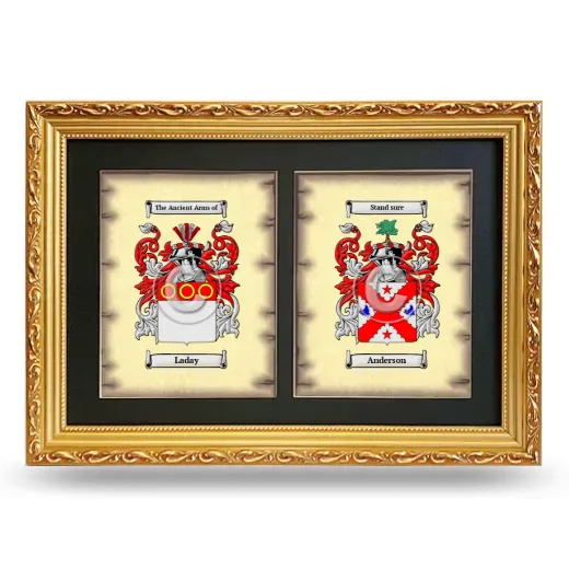 Double Coat of Arms Framed - Gold