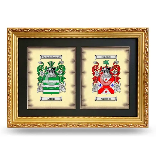 Double Coat of Arms Framed - Gold