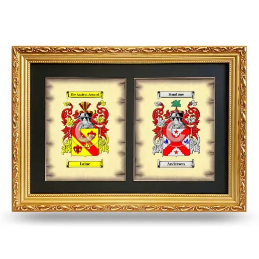 Double Coat of Arms Framed - Gold