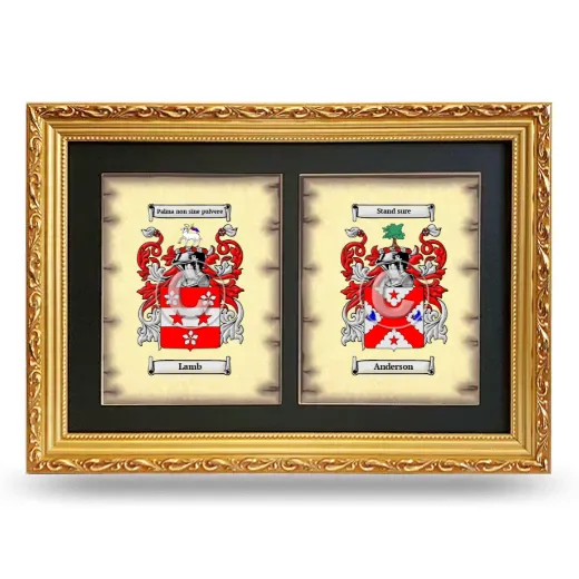 Double Coat of Arms Framed - Gold