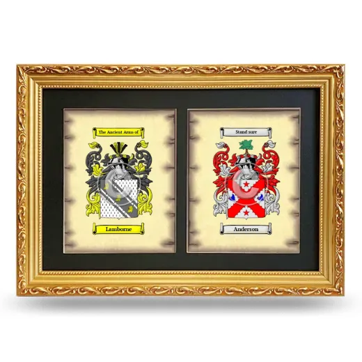 Double Coat of Arms Framed - Gold