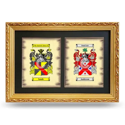 Double Coat of Arms Framed - Gold