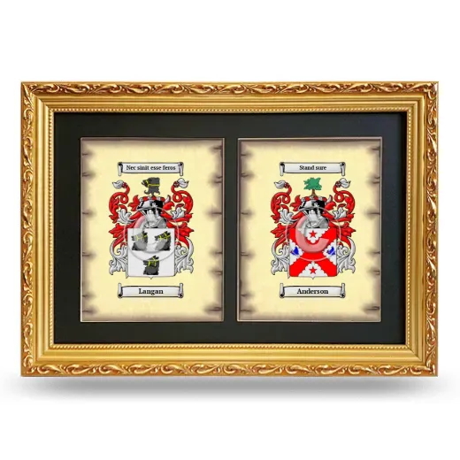 Double Coat of Arms Framed - Gold