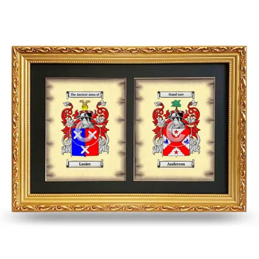 Double Coat of Arms Framed - Gold