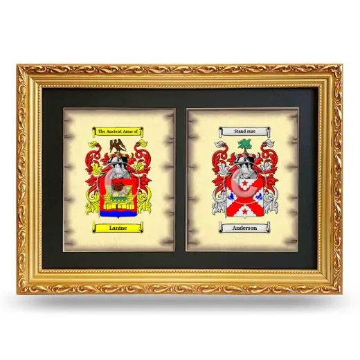 Double Coat of Arms Framed - Gold