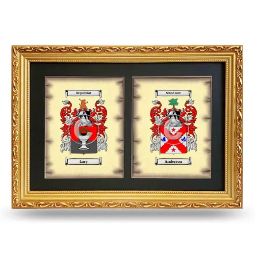 Double Coat of Arms Framed - Gold