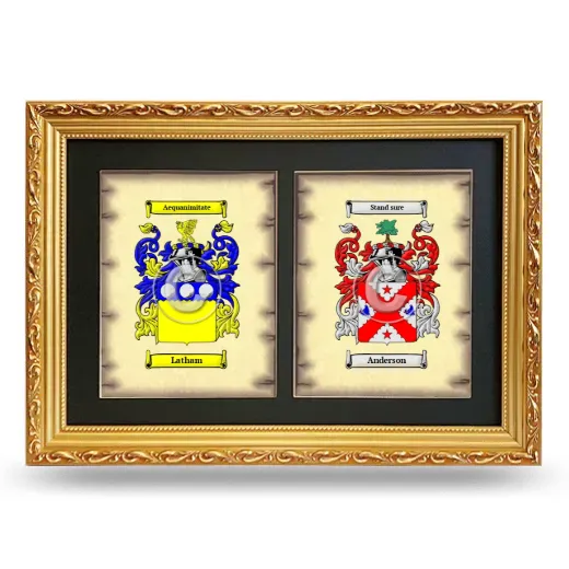 Double Coat of Arms Framed - Gold