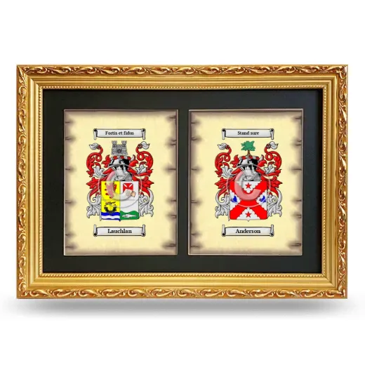 Double Coat of Arms Framed - Gold