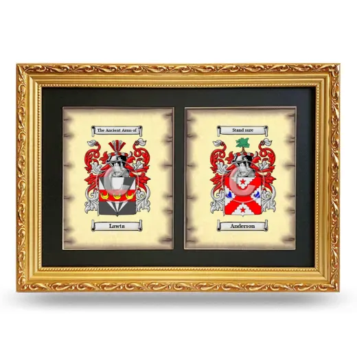 Double Coat of Arms Framed - Gold