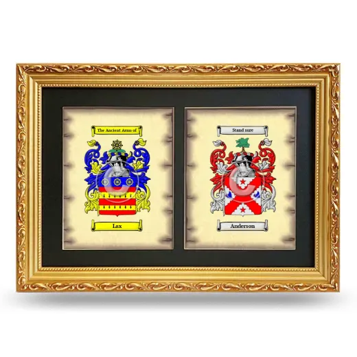 Double Coat of Arms Framed - Gold