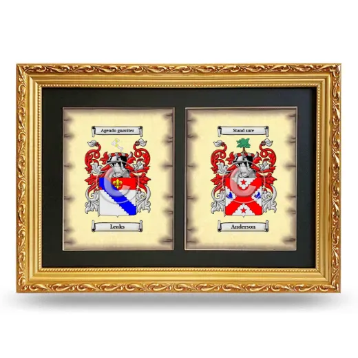 Double Coat of Arms Framed - Gold