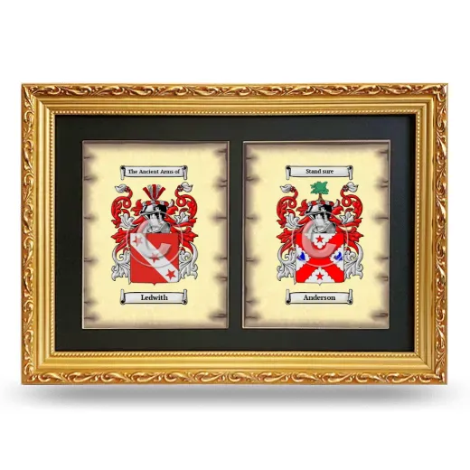 Double Coat of Arms Framed - Gold