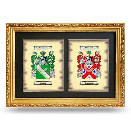 Double Coat of Arms Framed - Gold