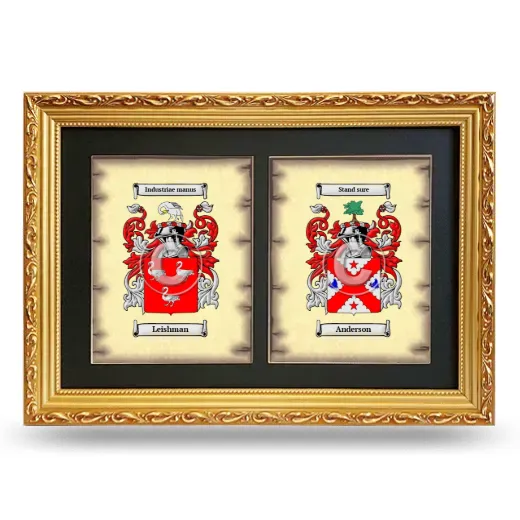 Double Coat of Arms Framed - Gold