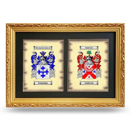 Double Coat of Arms Framed - Gold