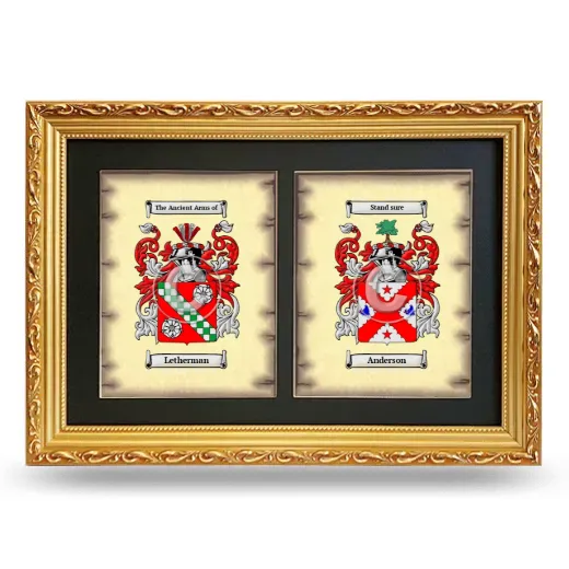 Double Coat of Arms Framed - Gold