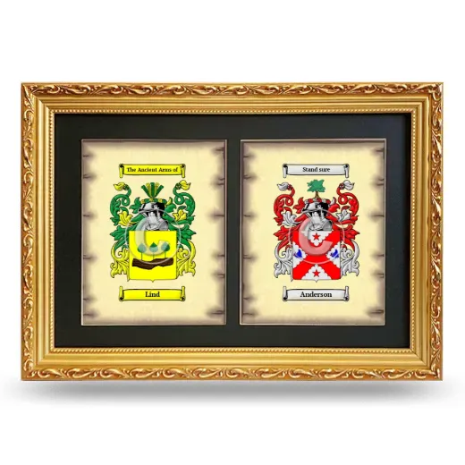 Double Coat of Arms Framed - Gold