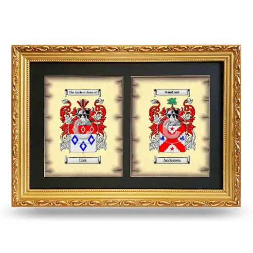 Double Coat of Arms Framed - Gold