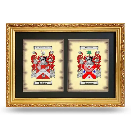 Double Coat of Arms Framed - Gold