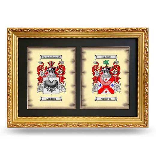 Double Coat of Arms Framed - Gold