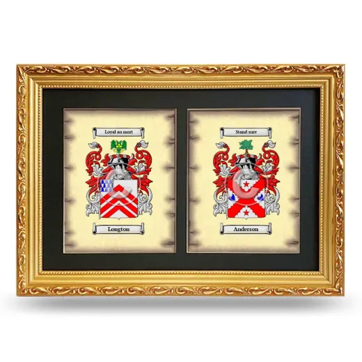 Double Coat of Arms Framed - Gold