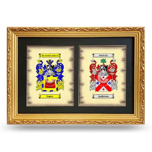 Double Coat of Arms Framed - Gold
