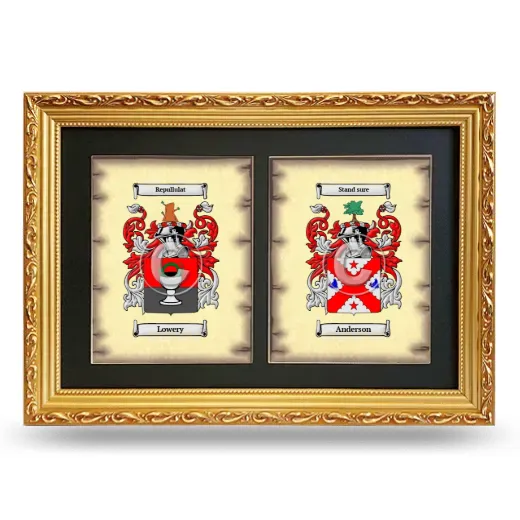 Double Coat of Arms Framed - Gold