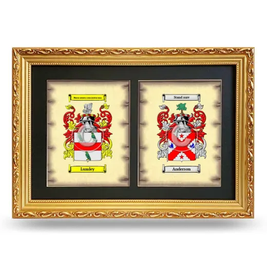 Double Coat of Arms Framed - Gold