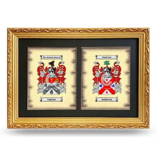 Double Coat of Arms Framed - Gold