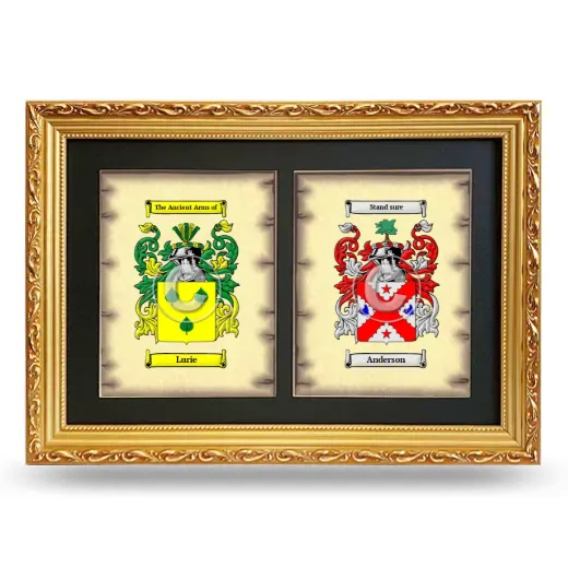 Double Coat of Arms Framed - Gold