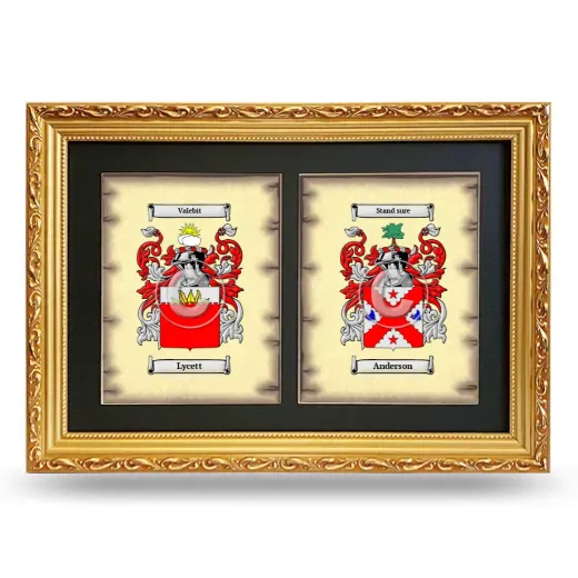 Double Coat of Arms Framed - Gold