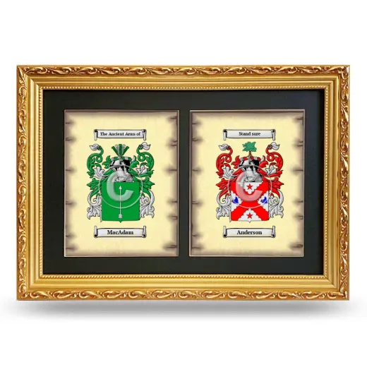 Double Coat of Arms Framed - Gold