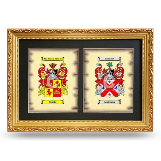 Double Coat of Arms Framed - Gold