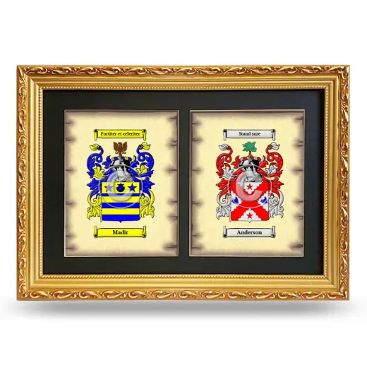 Double Coat of Arms Framed - Gold