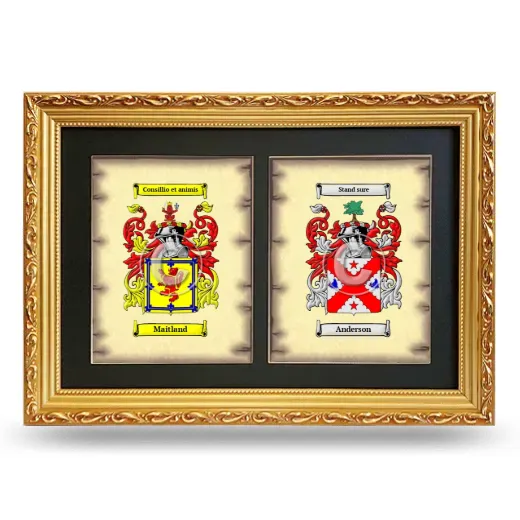 Double Coat of Arms Framed - Gold
