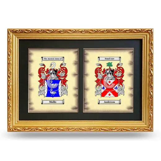 Double Coat of Arms Framed - Gold