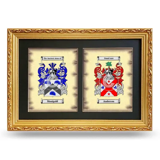 Double Coat of Arms Framed - Gold