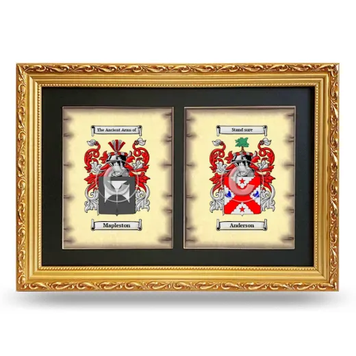 Double Coat of Arms Framed - Gold